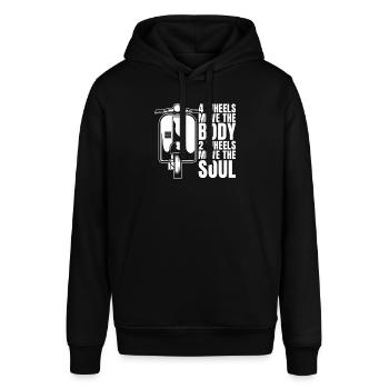 Motorroller - Stanley/Stella Unisex Hoodie SOUNDER - Schwarz - Vorne - Alina (178cm) & Michal (187cm)