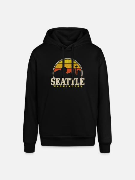 Seattle Washington Souvenir Gift - Stanley/Stella SOUNDER Unisex Hoodie - black