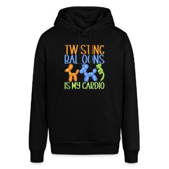 Ballontier Balloon Twisting - Stanley/Stella Unisex Hoodie SOUNDER - Schwarz - Vorne - Alina (178cm) & Michal (187cm)