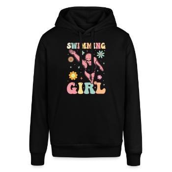 Groovy Schwimmerin - Stanley/Stella Unisex Hoodie SOUNDER - Schwarz - Vorne - Alina (178cm) & Michal (187cm)