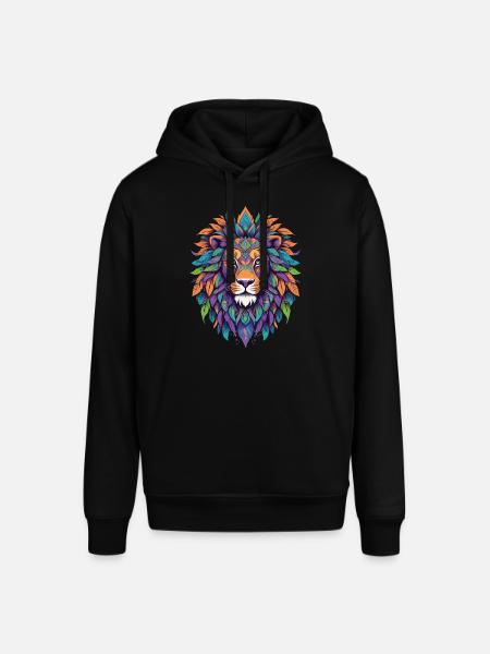 Spirituele Leeuw Mandala Power Animal Design - Stanley/Stella Uniseks biologische hoodie SOUNDER - zwart