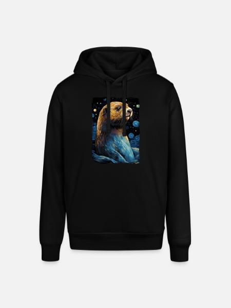 Otter Starry Night - Stanley/Stella Unisex Hoodie SOUNDER - Schwarz