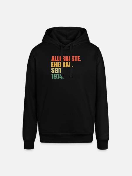 Best wife since 1974 50th wedding anniversary - Stanley/Stella SOUNDER Unisex Hoodie - black