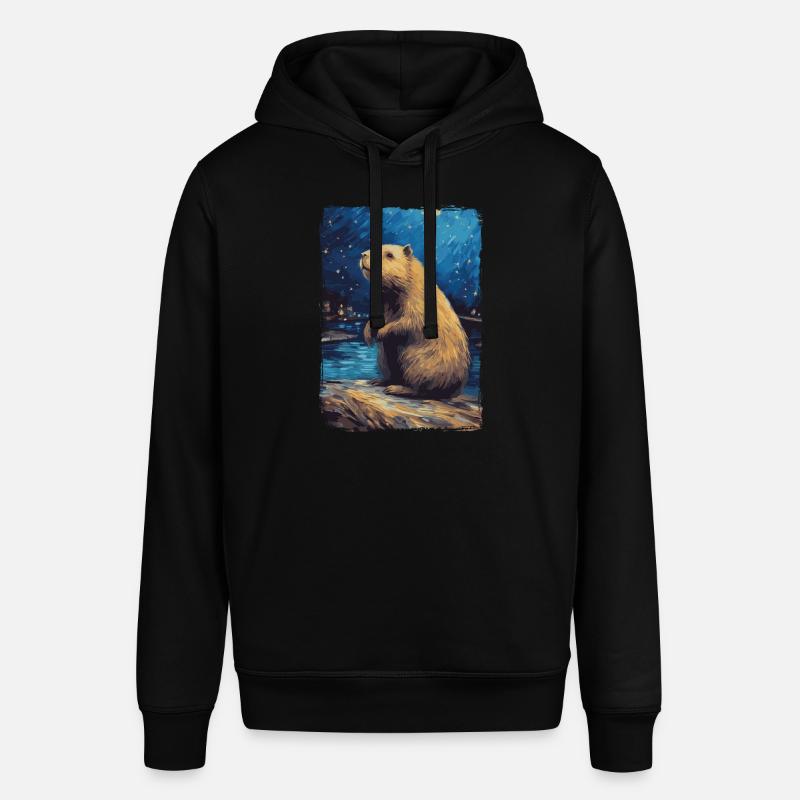 Capybara Nuit étoilée - Sweat à capuche SOUNDER Stanley/Stella Unisexe - noir