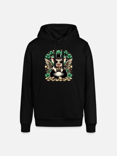 Glücksschwein Silvester Neujahr - Stanley/Stella Unisex Hoodie SOUNDER - Schwarz