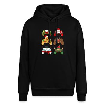 Christmas Gaming Controller - Stanley/Stella Unisex Hoodie SOUNDER - Schwarz - Vorne - Alina (178cm) & Michal (187cm)
