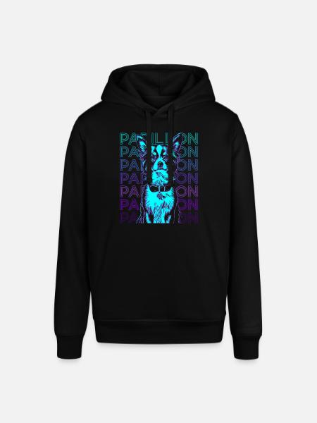 Papillon Dog Retro - Stanley/Stella SOUNDER Unisex Hoodie - black
