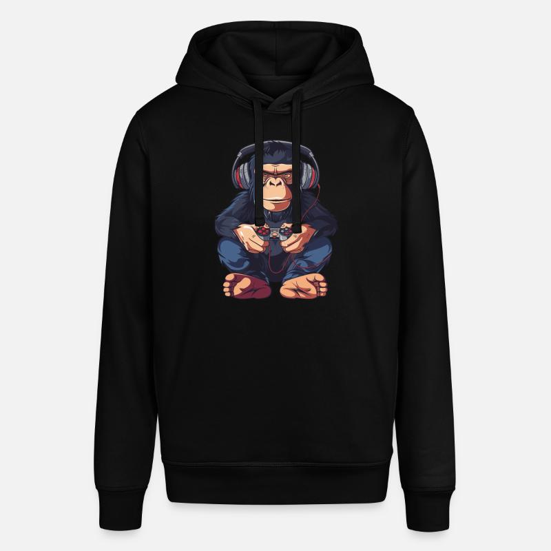 Jeu vidéo Chimpanzé - Sweat à capuche SOUNDER Stanley/Stella Unisexe - noir