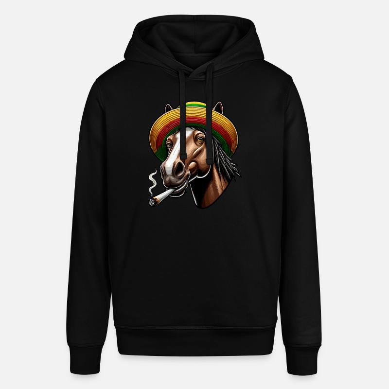 Cheval avec joint, Chanvre, Cannabis - Sweat à capuche SOUNDER Stanley/Stella Unisexe - noir