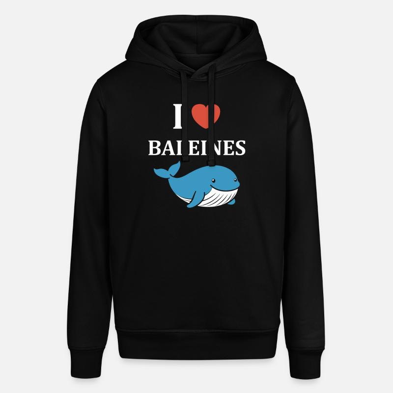 Baleines bleu Amour baleine - Sweat à capuche SOUNDER Stanley/Stella Unisexe - noir