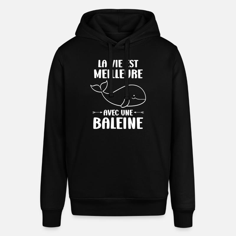 Baleines bleu Amour baleine - Sweat à capuche SOUNDER Stanley/Stella Unisexe - noir
