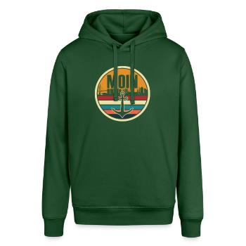 Hamburg Tshirt Geschenk Moin Hamburch Fußball - Stanley/Stella Unisex Hoodie SOUNDER - Flaschengrün - Vorne - Alina (178cm) & Michal (187cm)