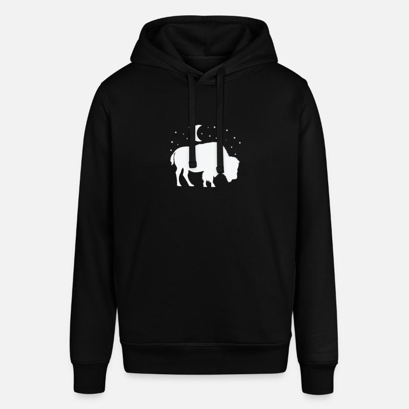 Bison au clair de lune - Sweat à capuche SOUNDER Stanley/Stella Unisexe - noir