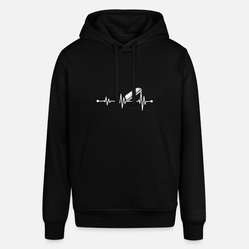 Harmonica Player Harmonica Heartbeat - Stanley/Stella SOUNDER Unisex Hoodie - black