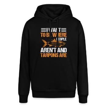 Tarpon Fishing Freshwater Fish Species Fishing - Stanley/Stella SOUNDER Unisex Hoodie - black - Front - Alina (178cm) & Michal (187cm)