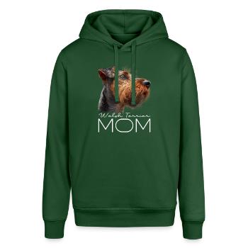 Welsh Terrier Mom - Stanley/Stella SOUNDER Unisex Hoodie - bottle green - Front - Alina (178cm) & Michal (187cm)