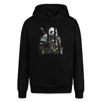 Panda Knight Middle Ages - Stanley/Stella SOUNDER Unisex Hoodie - black - Front - Alina (178cm) & Michal (187cm)