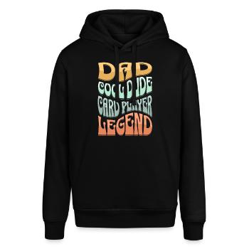 Papa Kartenspieler - Stanley/Stella Unisex Hoodie SOUNDER - Schwarz - Vorne - Alina (178cm) & Michal (187cm)