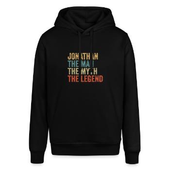 Jonathan the man the myth - Stanley/Stella Unisex Hoodie SOUNDER - Schwarz - Vorne - Alina (178cm) & Michal (187cm)