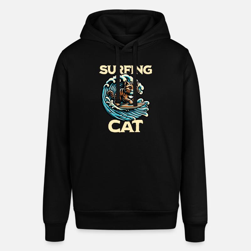 Chat surfeur - Sweat à capuche SOUNDER Stanley/Stella Unisexe - noir