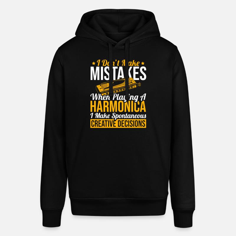 Playing Harmonica Gift - Stanley/Stella SOUNDER Unisex Hoodie - black