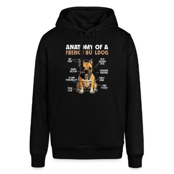 Anatomie einer Französischen Bulldogge - Stanley/Stella Unisex Hoodie SOUNDER - Schwarz - Vorne - Alina (178cm) & Michal (187cm)