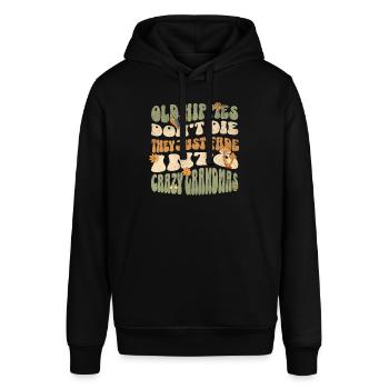 Hippie Oma - Stanley/Stella Unisex Hoodie SOUNDER - Schwarz - Vorne - Alina (178cm) & Michal (187cm)