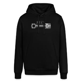 Car Mechanic piston funny Mechanic Stick Figure Me - Stanley/Stella Unisex Hoodie SOUNDER - Schwarz - Vorne - Alina (178cm) & Michal (187cm)