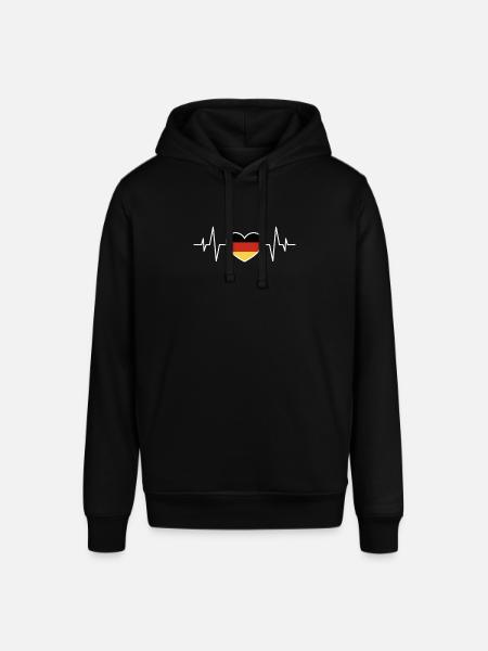 Germany Heart Heartbeat - Stanley/Stella SOUNDER Unisex Hoodie - black