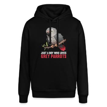 Graupapageien Graupapagei - Stanley/Stella Unisex Hoodie SOUNDER - Schwarz - Vorne - Alina (178cm) & Michal (187cm)