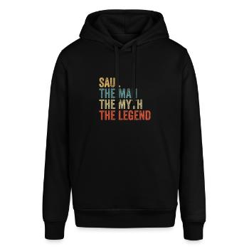 Saul the man the myth - Stanley/Stella Unisex Hoodie SOUNDER - Schwarz - Vorne - Alina (178cm) & Michal (187cm)