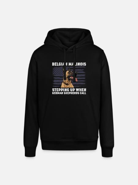 BELGISK MALINOIS STÅR OPP NÅR SEGEREN RINGER - Stanley/Stella SOUNDER økologisk unisex-hettegenser - svart