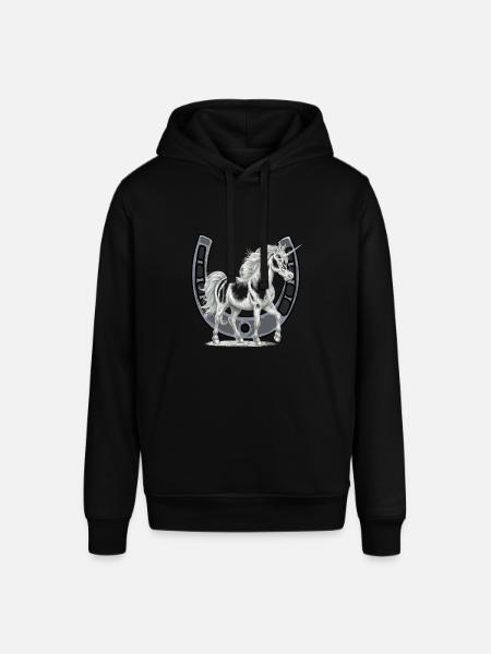Hoefijzer Eenhoorn Eenhoorns Paard Paarden - Stanley/Stella Uniseks biologische hoodie SOUNDER - zwart