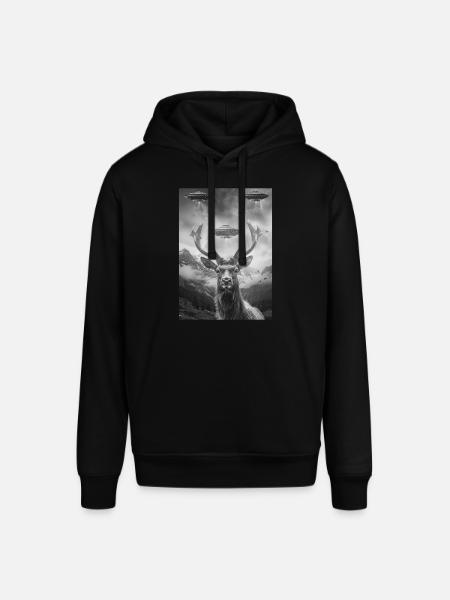 Ufo Selfie Moose - Stanley/Stella SOUNDER Unisex Hoodie - black