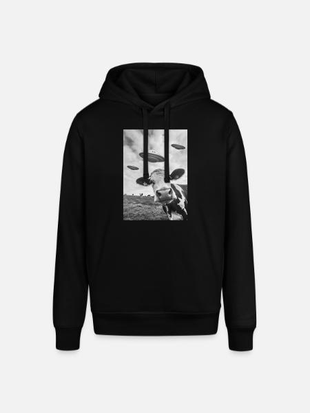 UFO Selfie Cow - Stanley/Stella SOUNDER Unisex Hoodie - black