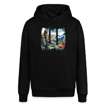 Travel Traveling Adventure Traveler - Stanley/Stella SOUNDER Unisex Hoodie - black - Front - Alina (178cm) & Michal (187cm)