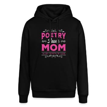 Poetry Lover Mom The Idol The Myth The Bookish - Stanley/Stella Unisex Hoodie SOUNDER - Schwarz - Vorne - Alina (178cm) & Michal (187cm)