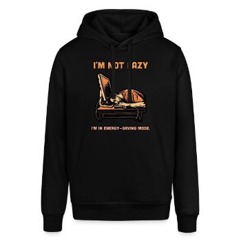 Fauler Programmierer Humor Energiesparmodus Lustig - Stanley/Stella Unisex Hoodie SOUNDER - Schwarz - Vorne - Alina (178cm) & Michal (187cm)