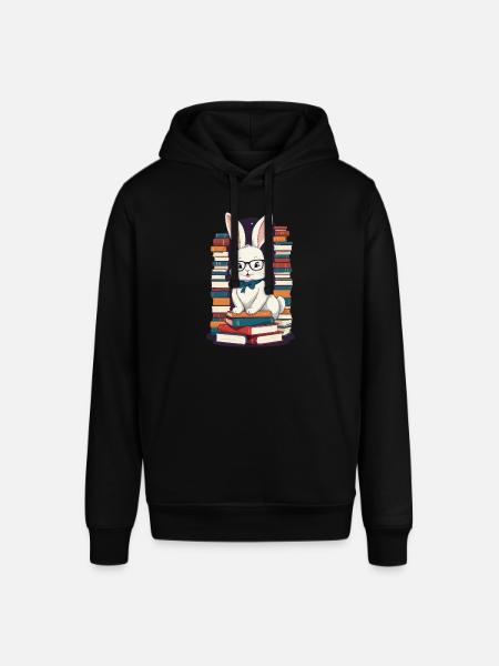 Reading bunny Enthusiastic book lover - Stanley/Stella SOUNDER Unisex Hoodie - black