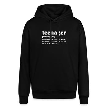Teenager Teenie Teen Teens Teeny Geschenk - Stanley/Stella Unisex Hoodie SOUNDER - Schwarz - Vorne - Alina (178cm) & Michal (187cm)