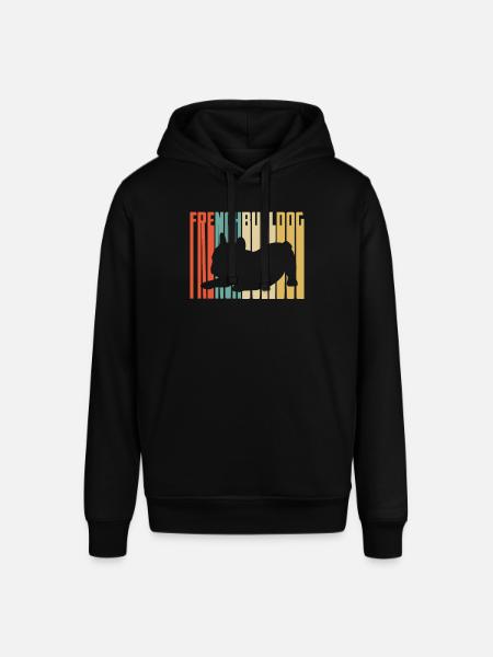 Retro French Bulldog - Stanley/Stella SOUNDER Unisex Hoodie - black
