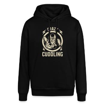 Crazy cuddling - Jiu Jitsu Fighter Funny Brazilian - Stanley/Stella SOUNDER Unisex Hoodie - black - Front - Alina (178cm) & Michal (187cm)