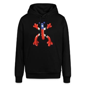 Coqui Frosch Symbol Taino Boricua Puerto - Stanley/Stella Unisex Hoodie SOUNDER - Schwarz - Vorne - Alina (178cm) & Michal (187cm)