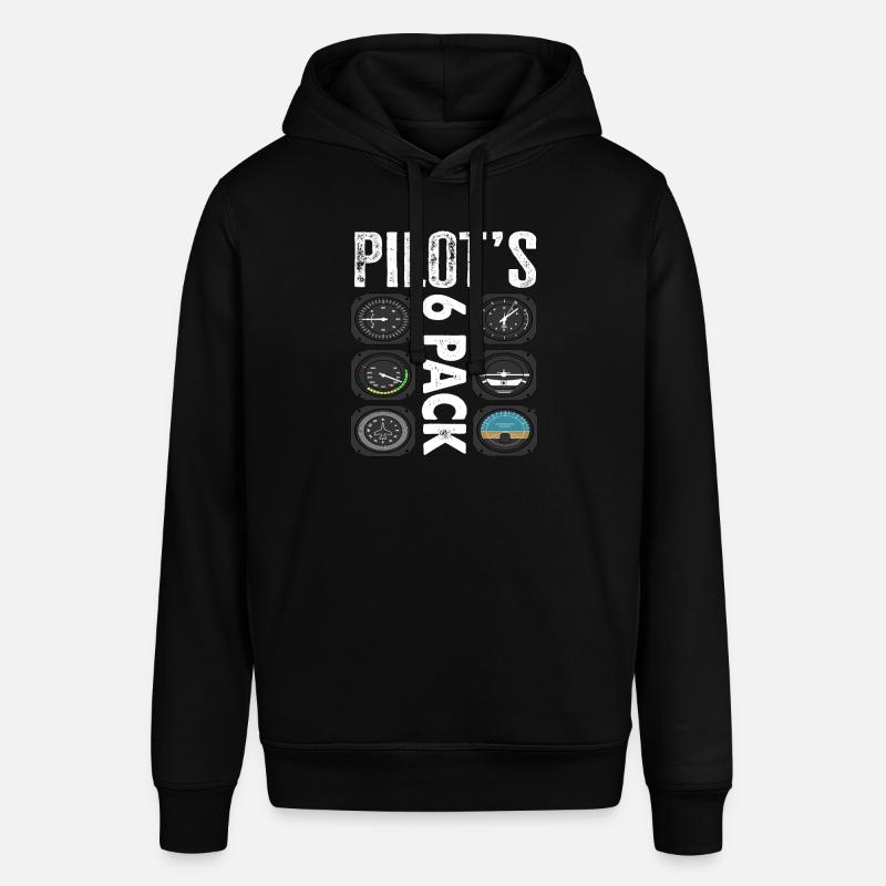 Piloten 6 Pack Lustiges Pilot - Stanley/Stella Unisex Hoodie SOUNDER - Schwarz