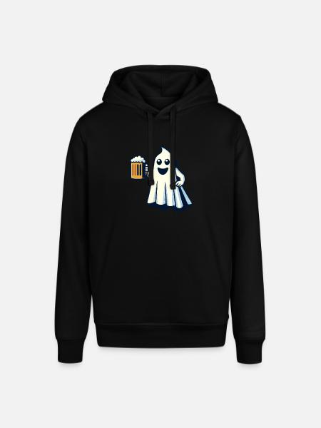Funny Boozing Ghost Halloween Party - Stanley/Stella SOUNDER Unisex Hoodie - black