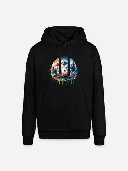Camping Caravan - Stanley/Stella SOUNDER Unisex Hoodie - black