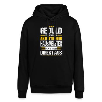 Geduld Ist Was Für Anzugträger Hausmeister Spruch - Stanley/Stella Unisex Hoodie SOUNDER - Schwarz - Vorne - Alina (178cm) & Michal (187cm)