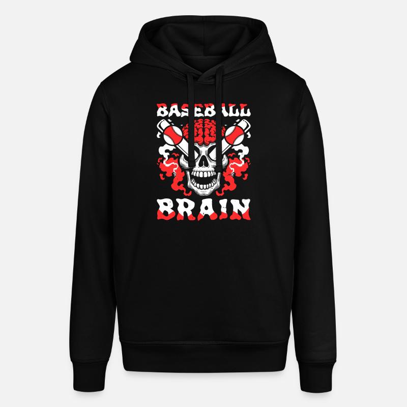 Baseball Schädel Baseball Brain - Stanley/Stella Unisex Hoodie SOUNDER - Schwarz