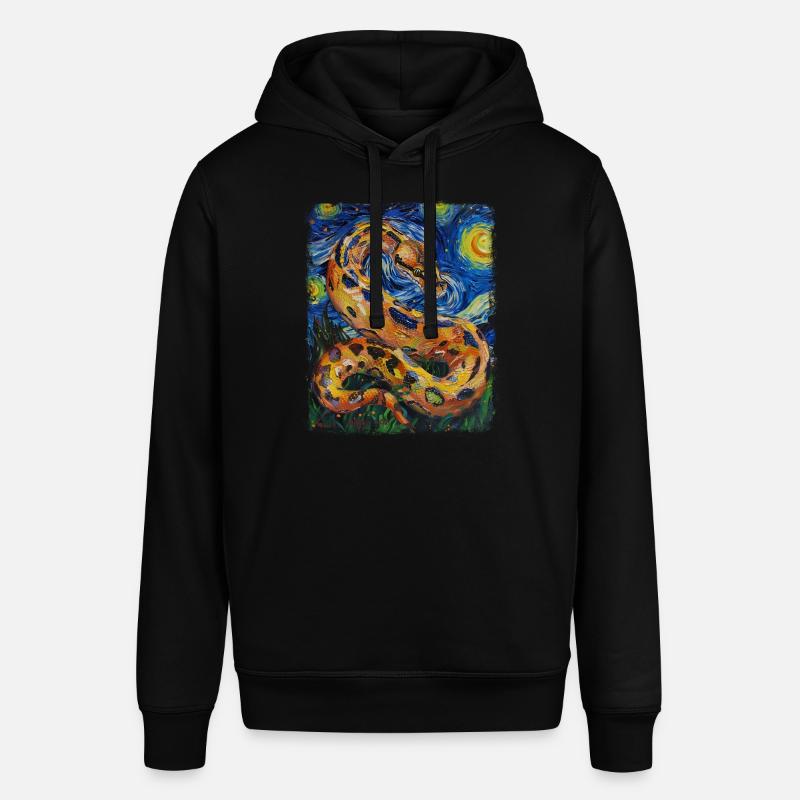 Kugelpython Schlange Sternennacht Gemälde - Stanley/Stella Unisex Hoodie SOUNDER - Schwarz