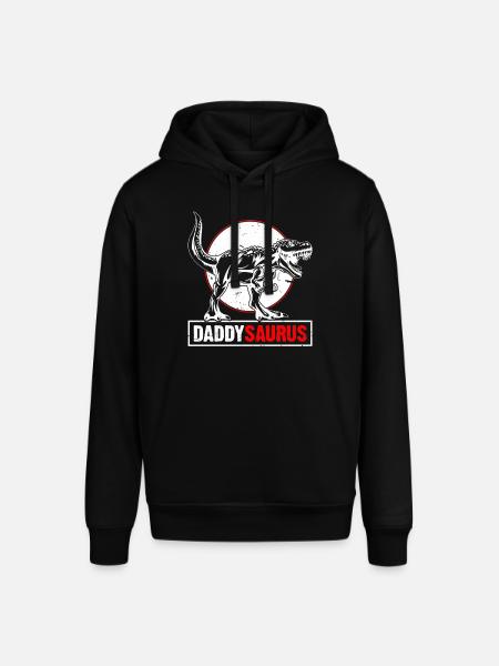 Daddy Saurus T-Rex Dinosaur Mænd Fars dag - Stanley/Stella SOUNDER unisex hoodie - sort